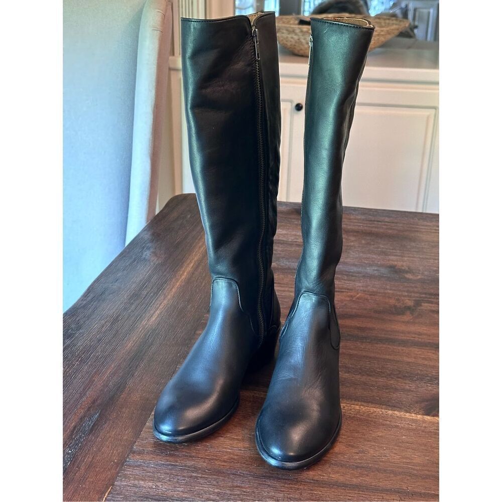 Frye leather Carson Piping tall ladies black boot